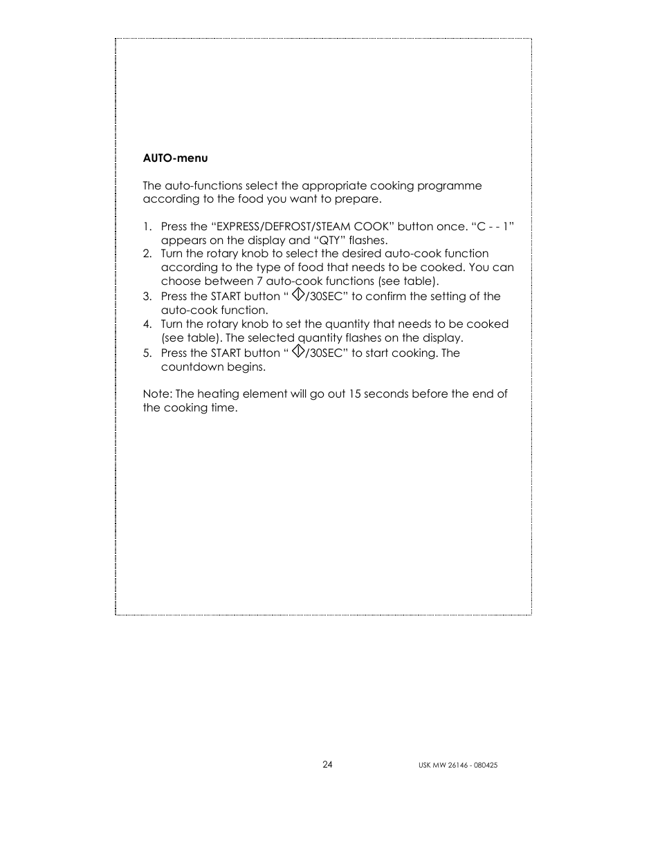 Kalorik MICROONDAS USK MW 26146 User Manual | Page 24 / 94