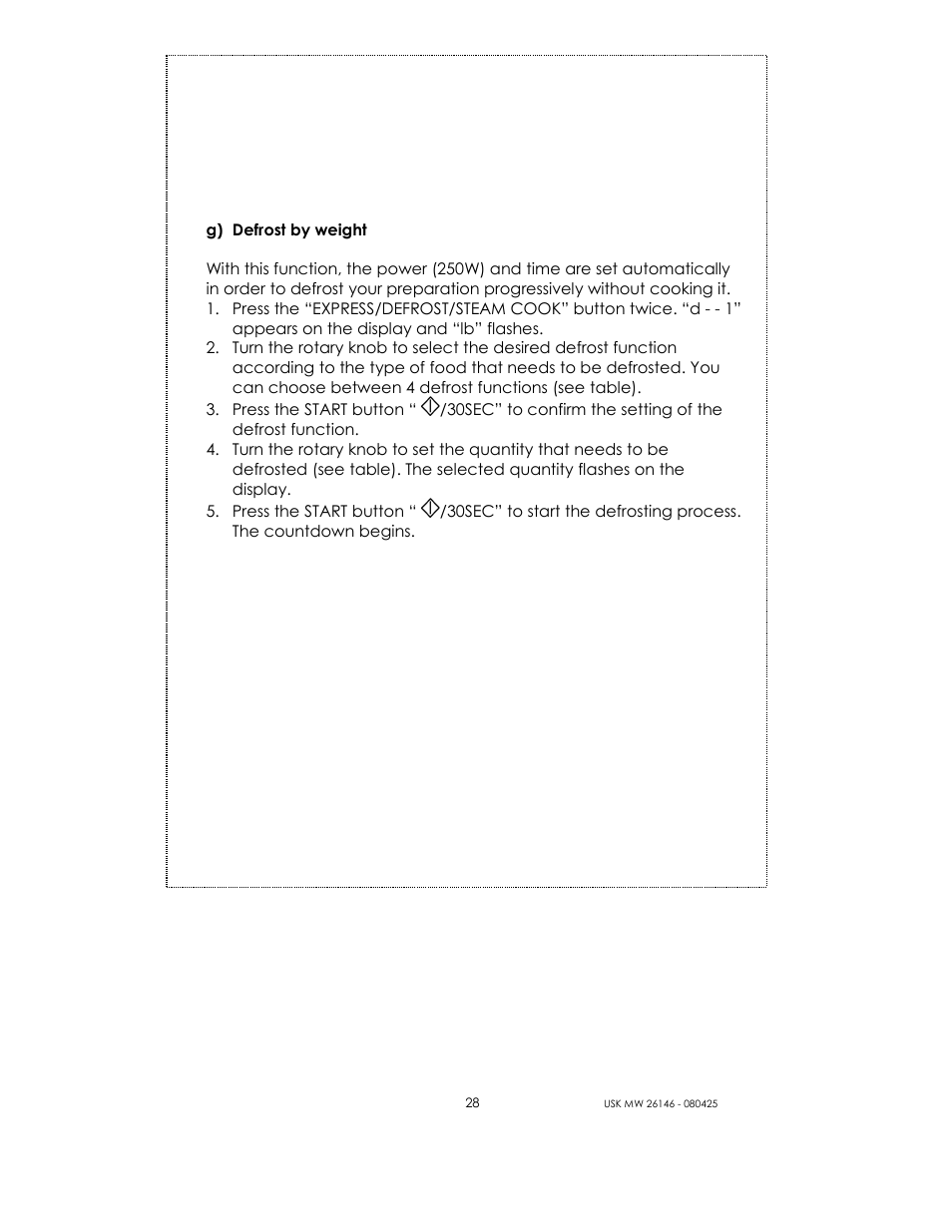Kalorik MICROONDAS USK MW 26146 User Manual | Page 28 / 94