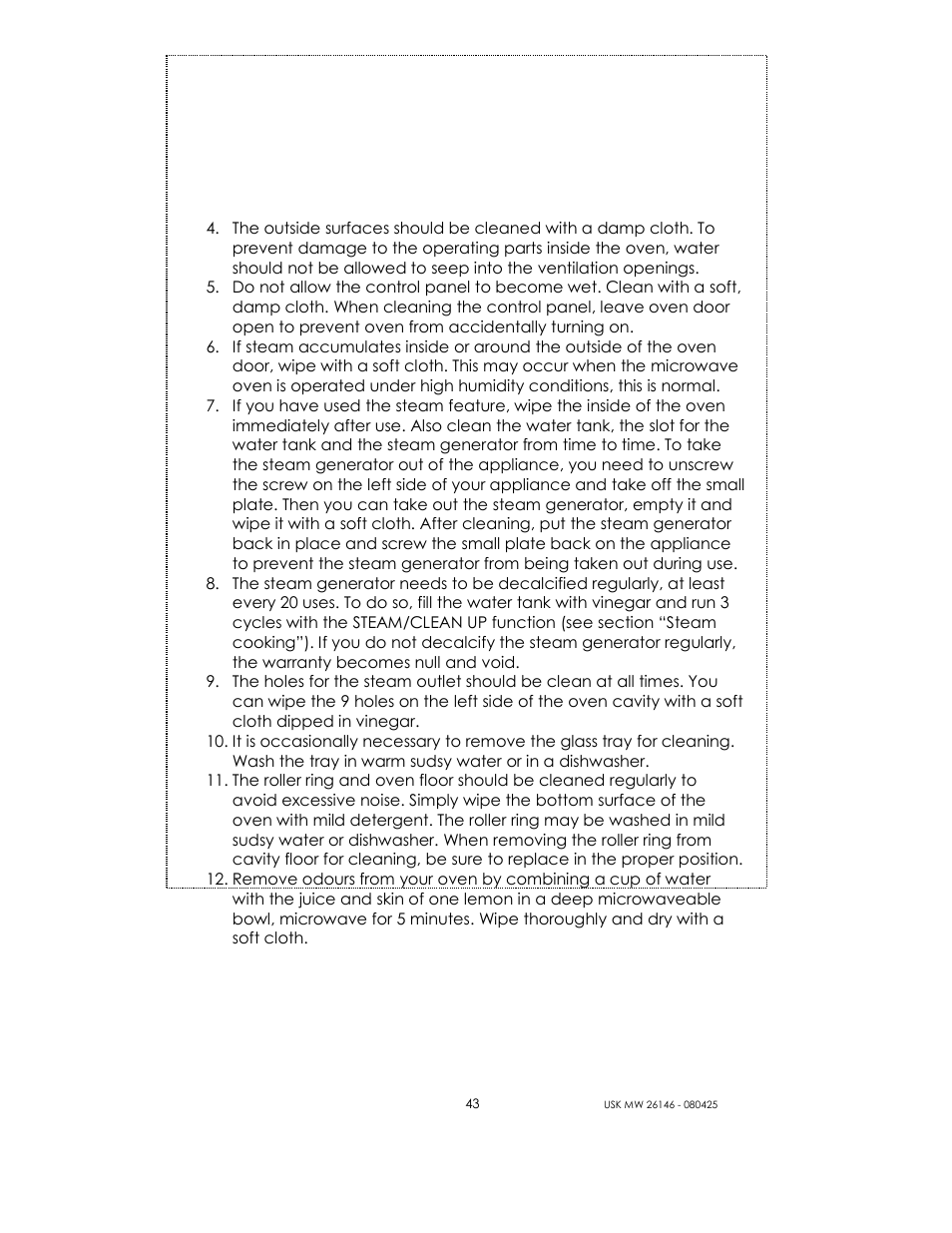 Kalorik MICROONDAS USK MW 26146 User Manual | Page 43 / 94