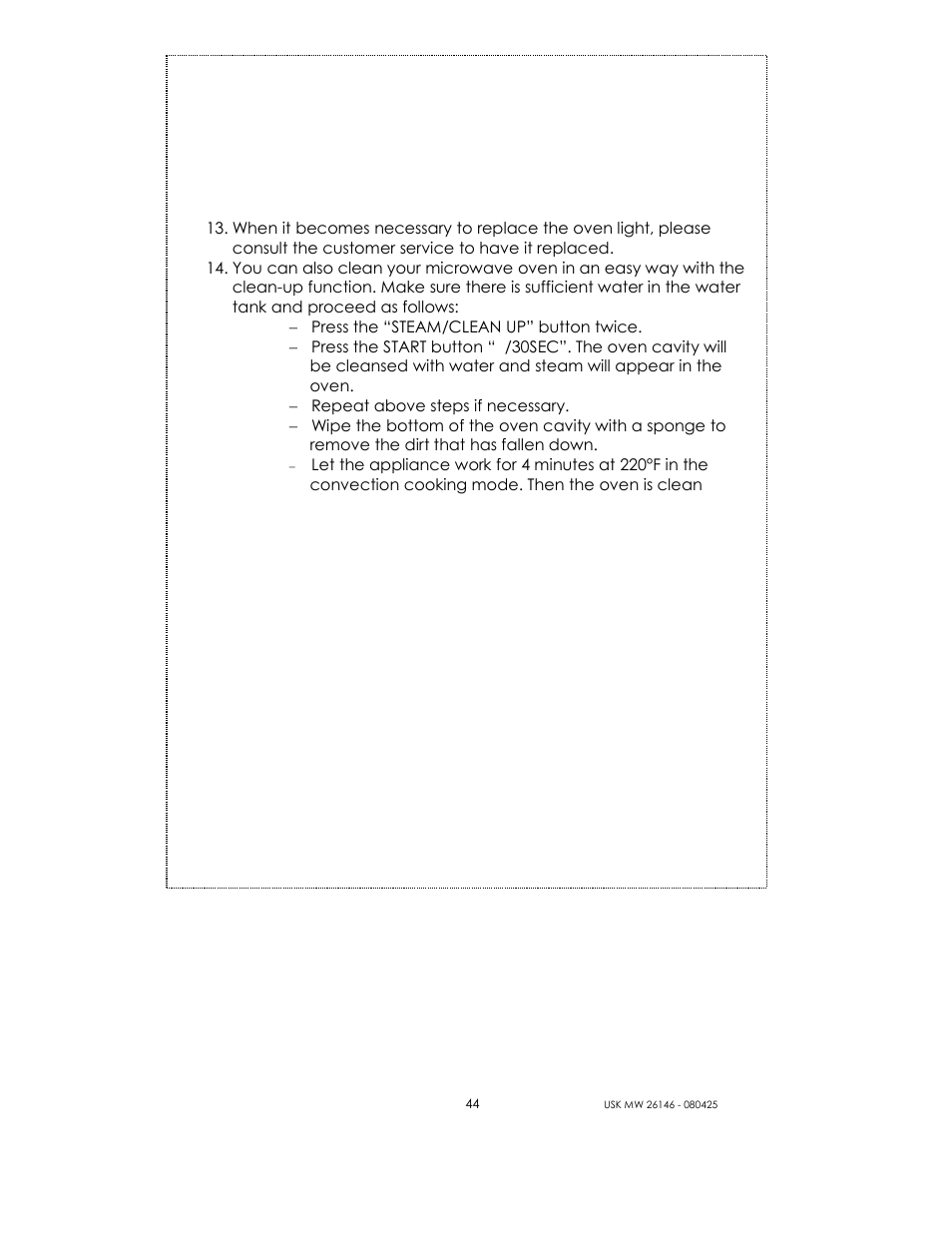 Kalorik MICROONDAS USK MW 26146 User Manual | Page 44 / 94
