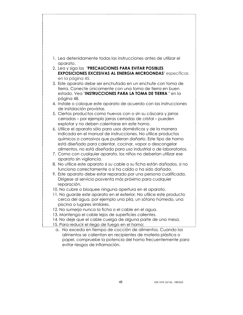 Kalorik MICROONDAS USK MW 26146 User Manual | Page 48 / 94