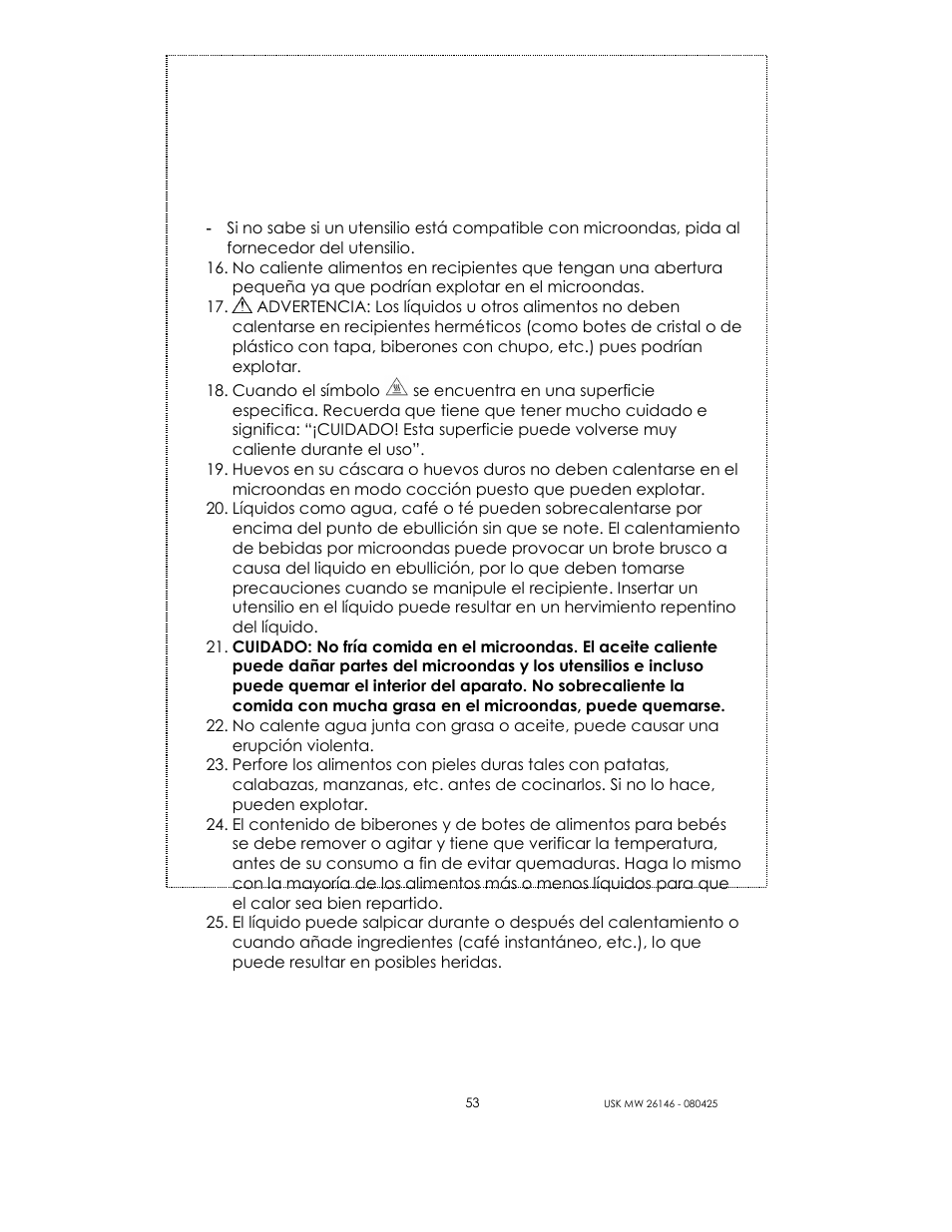 Kalorik MICROONDAS USK MW 26146 User Manual | Page 53 / 94