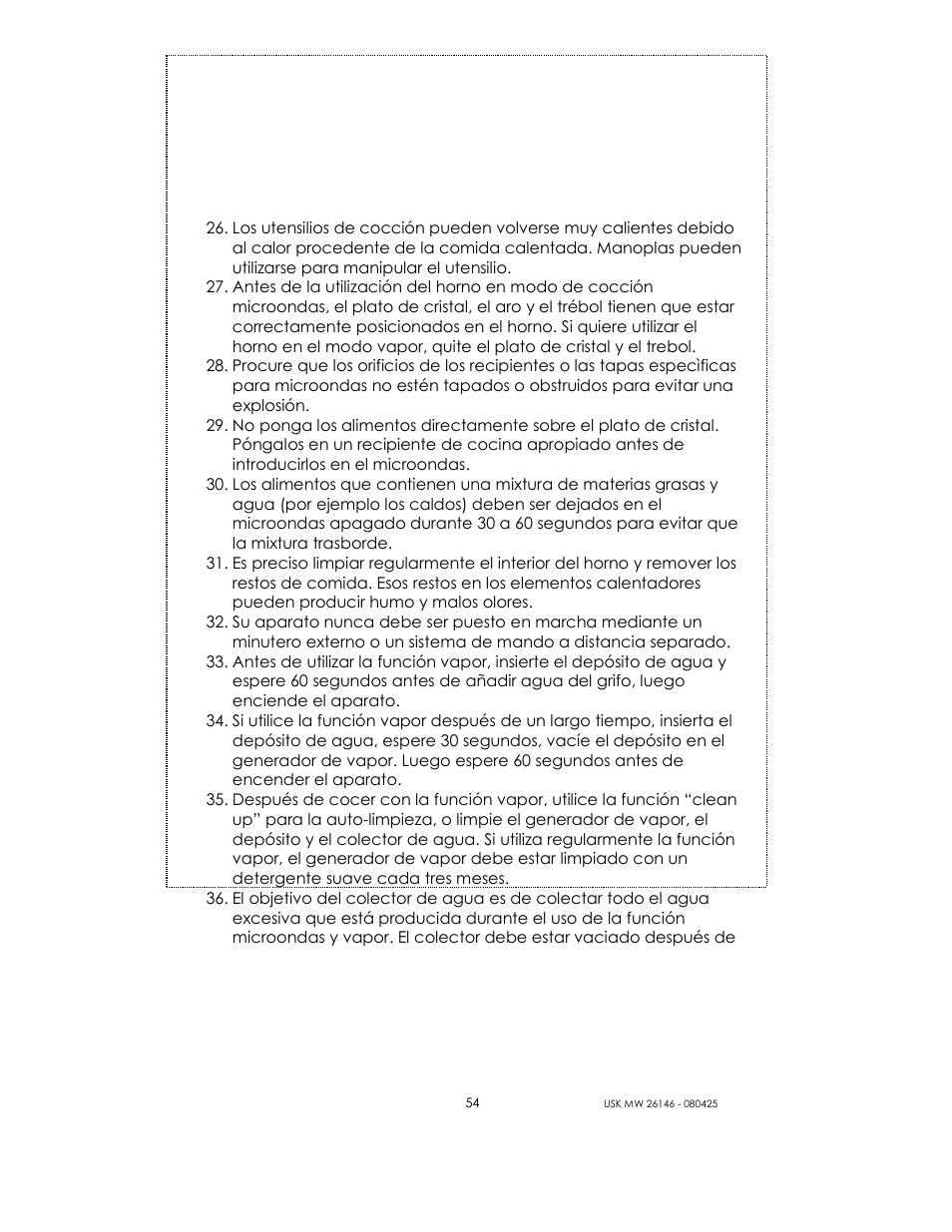 Kalorik MICROONDAS USK MW 26146 User Manual | Page 54 / 94