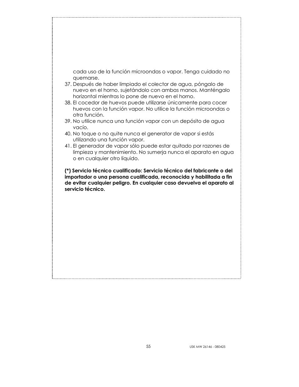Kalorik MICROONDAS USK MW 26146 User Manual | Page 55 / 94