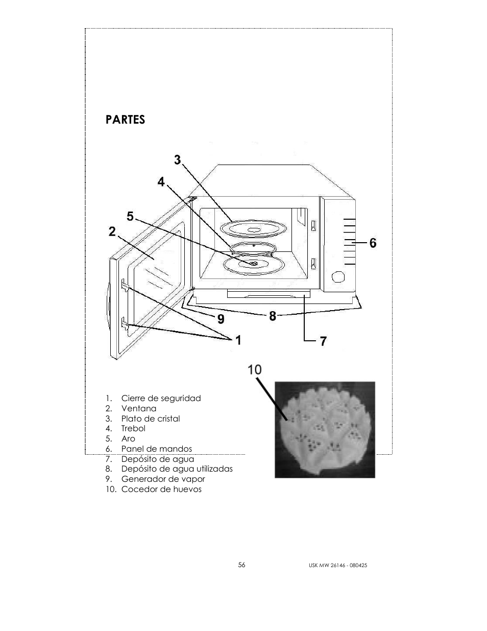 Partes | Kalorik MICROONDAS USK MW 26146 User Manual | Page 56 / 94