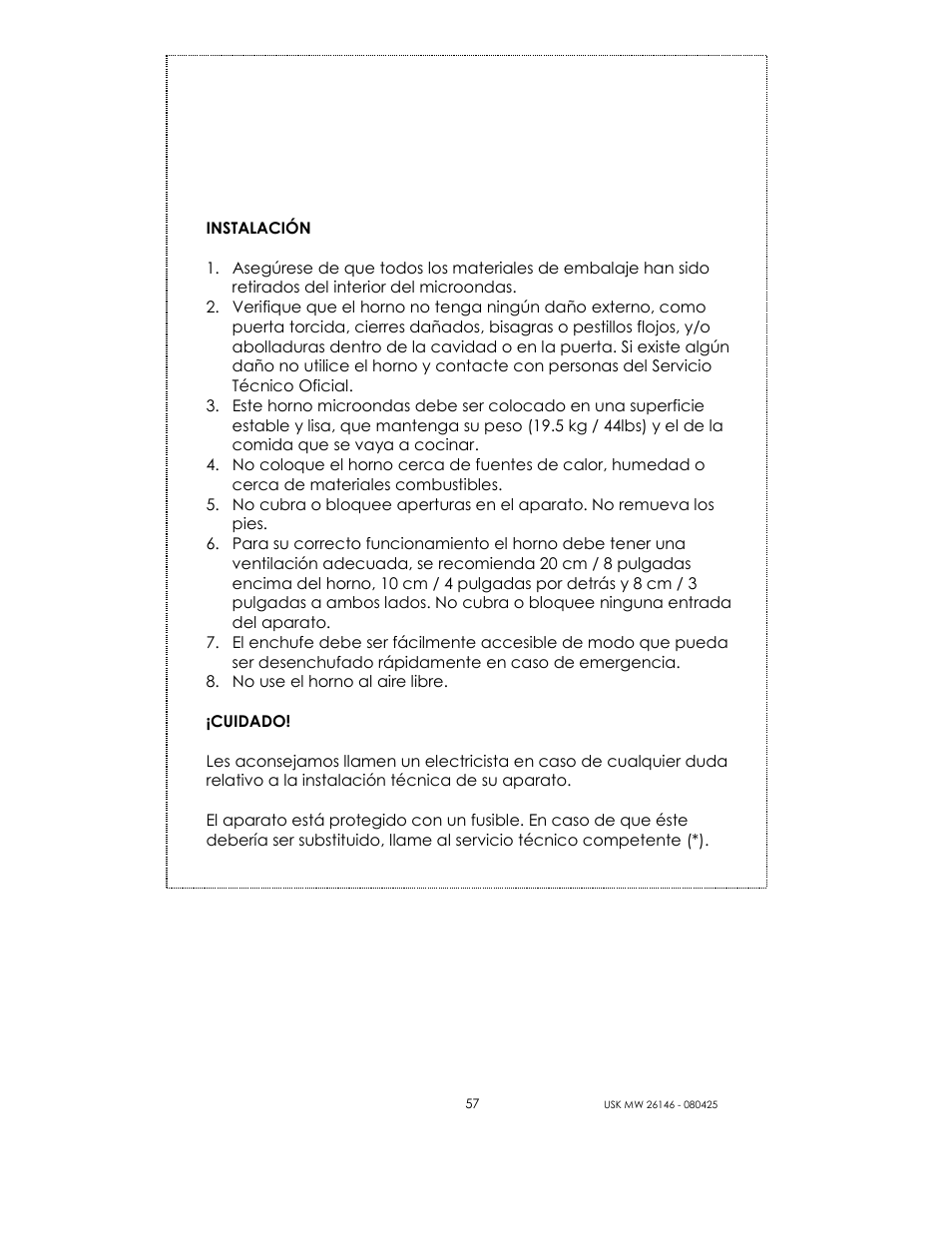 Kalorik MICROONDAS USK MW 26146 User Manual | Page 57 / 94