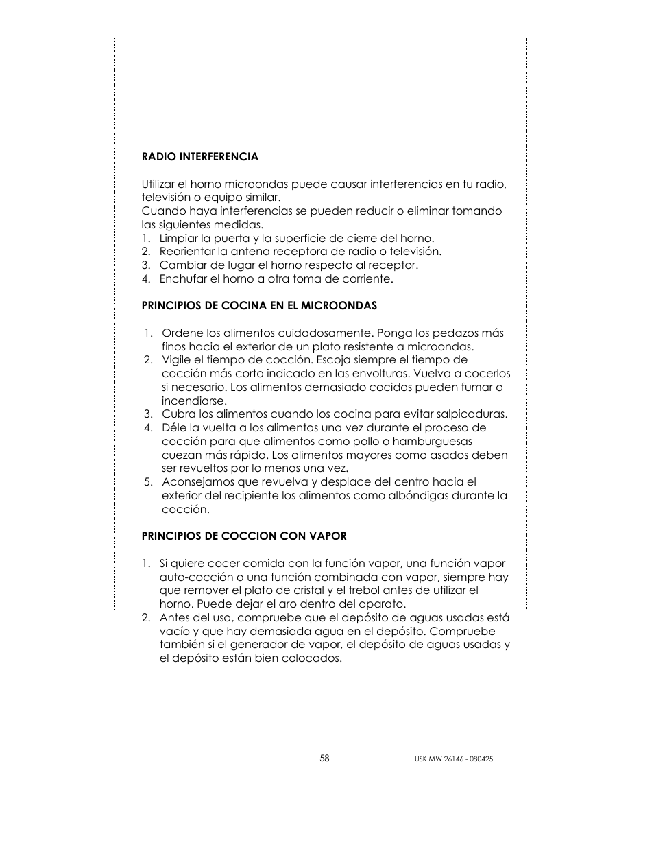 Kalorik MICROONDAS USK MW 26146 User Manual | Page 58 / 94