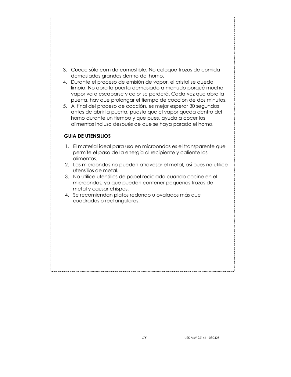 Kalorik MICROONDAS USK MW 26146 User Manual | Page 59 / 94