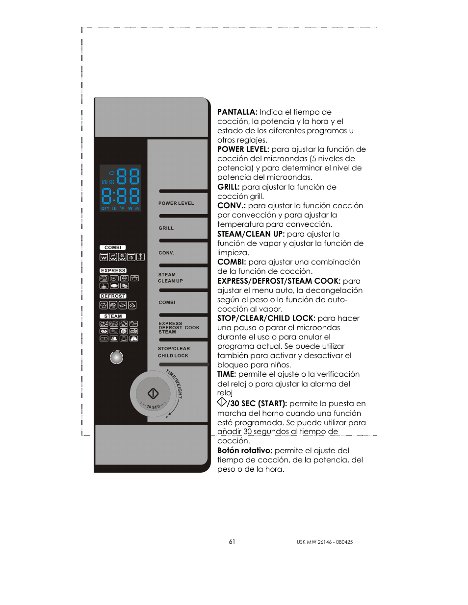 Kalorik MICROONDAS USK MW 26146 User Manual | Page 61 / 94