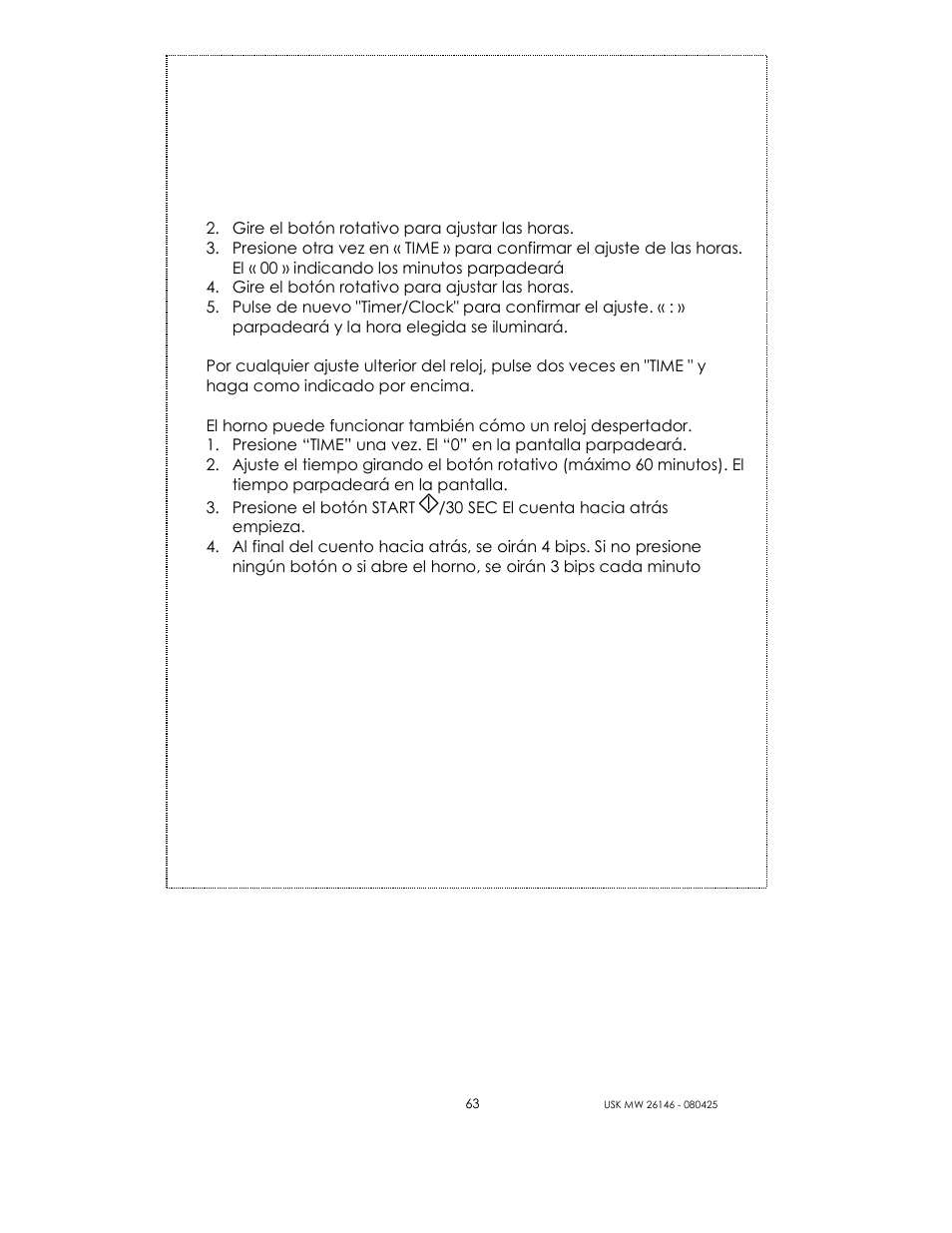 Kalorik MICROONDAS USK MW 26146 User Manual | Page 63 / 94