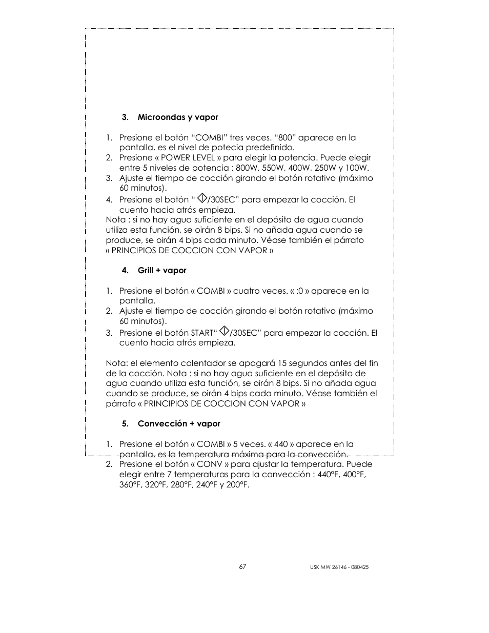 Kalorik MICROONDAS USK MW 26146 User Manual | Page 67 / 94