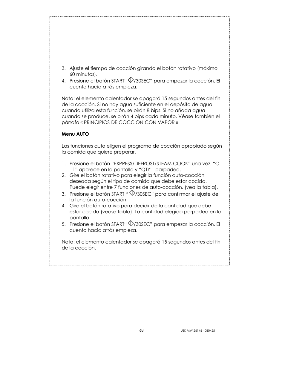 Kalorik MICROONDAS USK MW 26146 User Manual | Page 68 / 94
