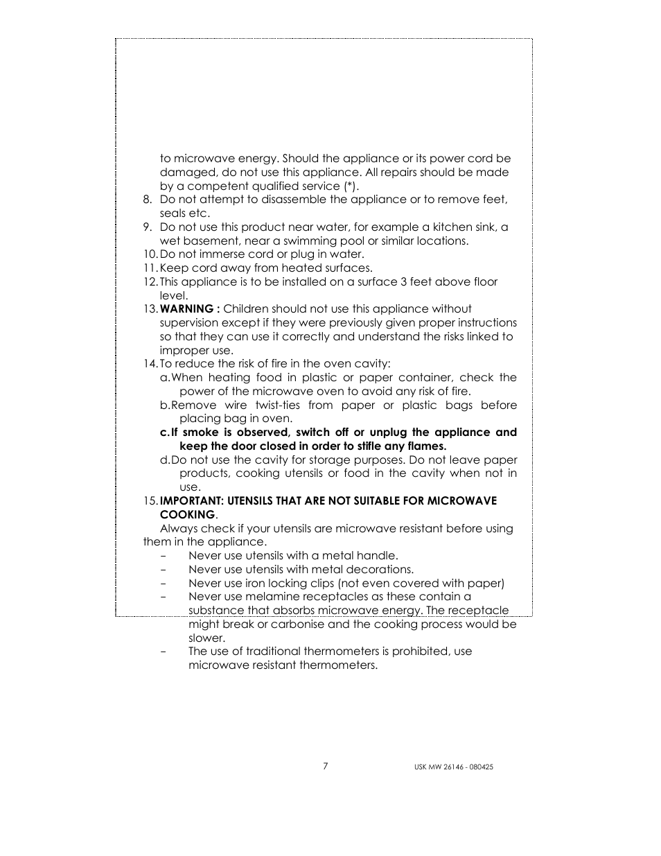 Kalorik MICROONDAS USK MW 26146 User Manual | Page 7 / 94