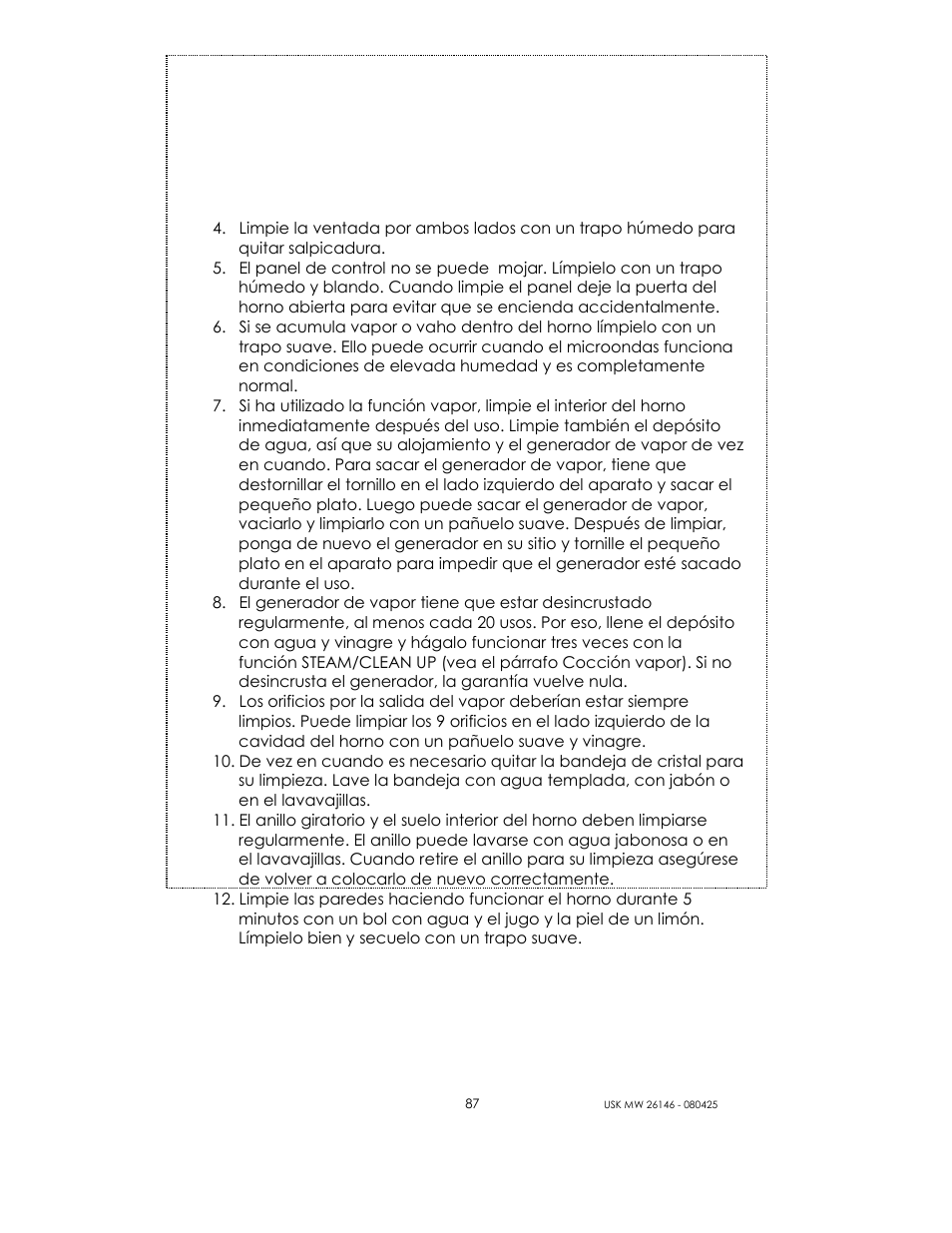 Kalorik MICROONDAS USK MW 26146 User Manual | Page 87 / 94