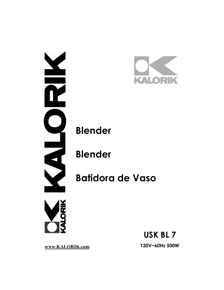 Kalorik USK BL 7 User Manual | 24 pages