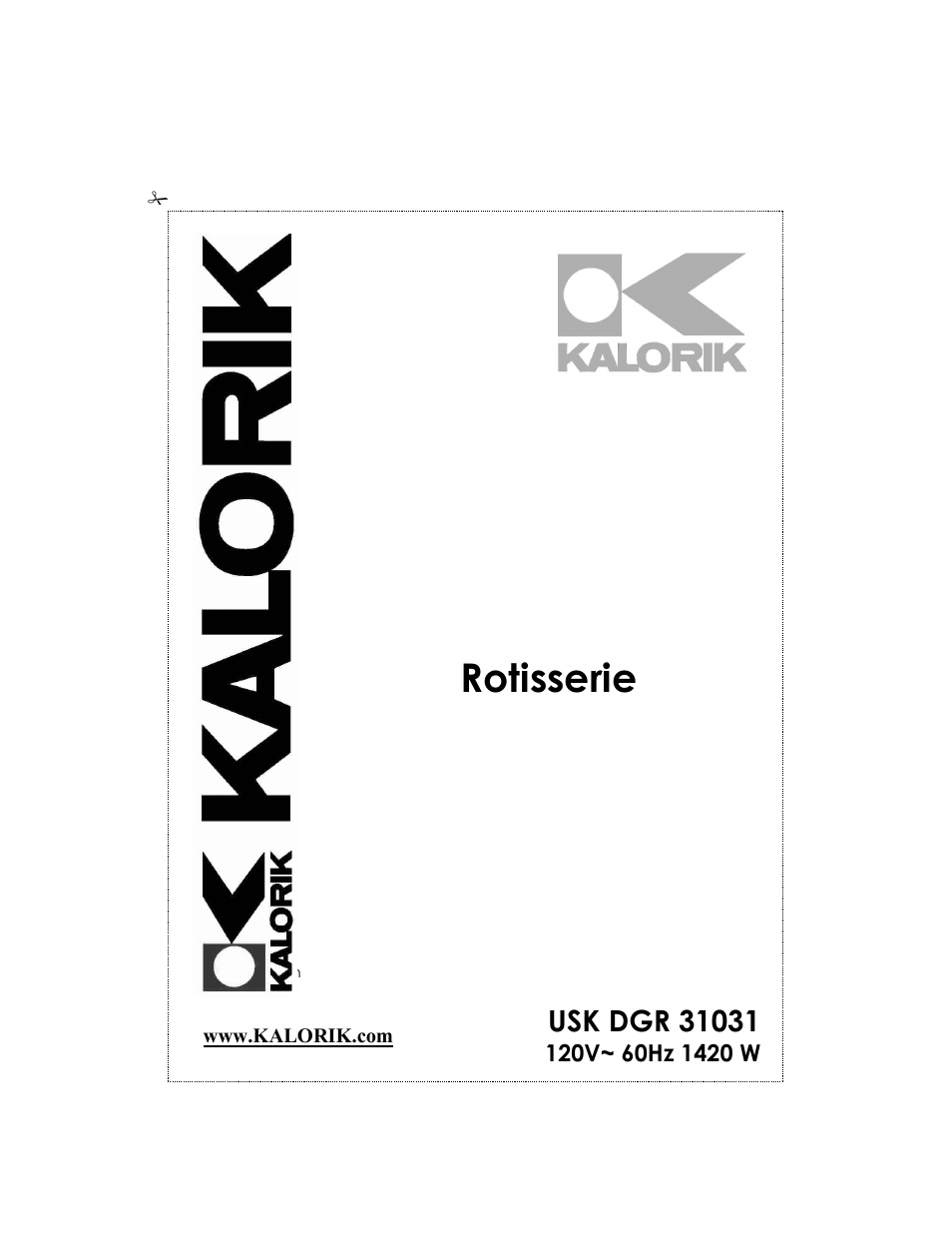 Kalorik USK DGR 31031 User Manual | 16 pages