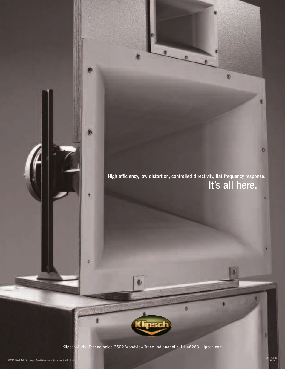 It’s all here | Klipsch Professional Cinema Loudspeaker System User Manual | Page 12 / 12