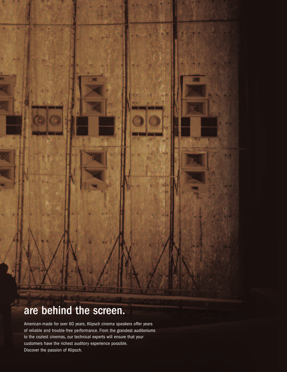 Are behind the screen | Klipsch Professional Cinema Loudspeaker System User Manual | Page 3 / 12
