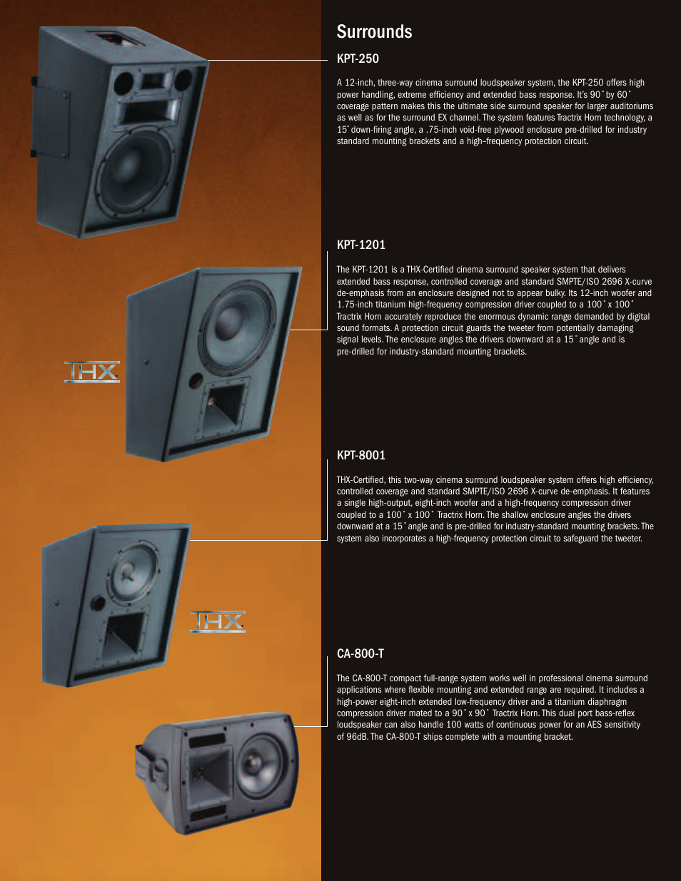 Surrounds | Klipsch Professional Cinema Loudspeaker System User Manual | Page 6 / 12