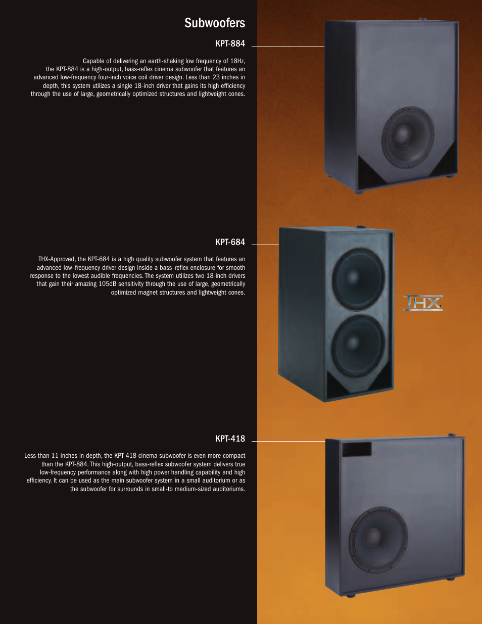Subwoofers | Klipsch Professional Cinema Loudspeaker System User Manual | Page 7 / 12