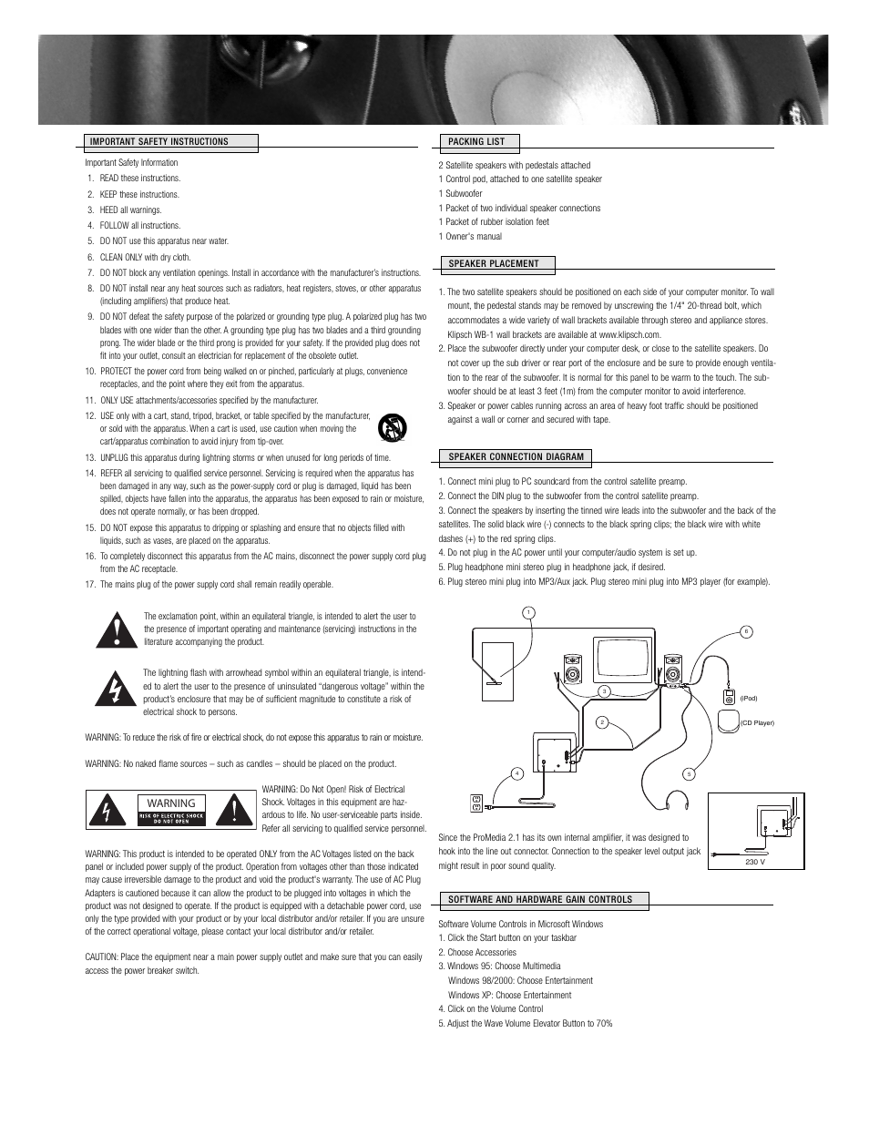 Klipsch AUDIO SYSTEM User Manual | Page 2 / 4