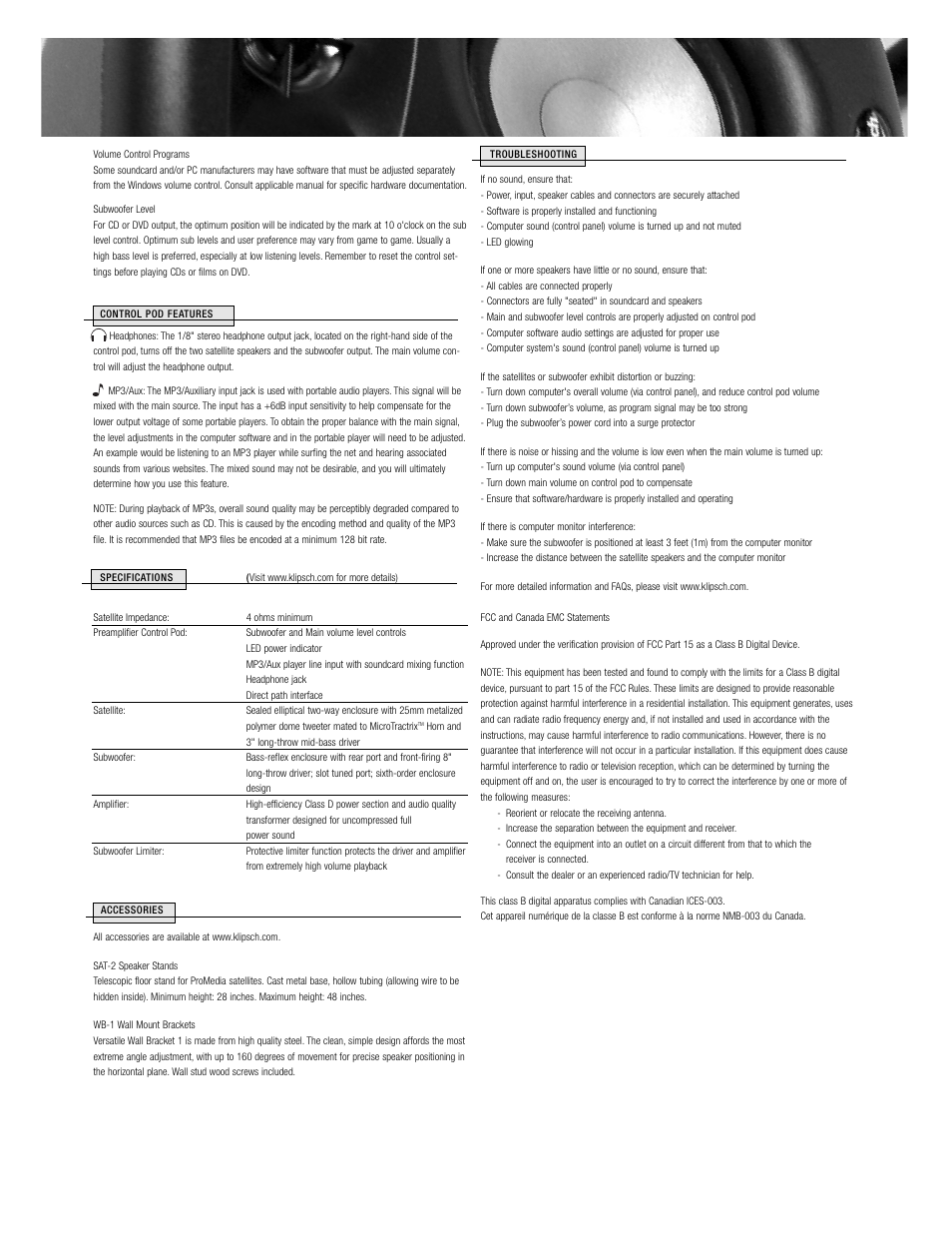 Klipsch AUDIO SYSTEM User Manual | Page 3 / 4