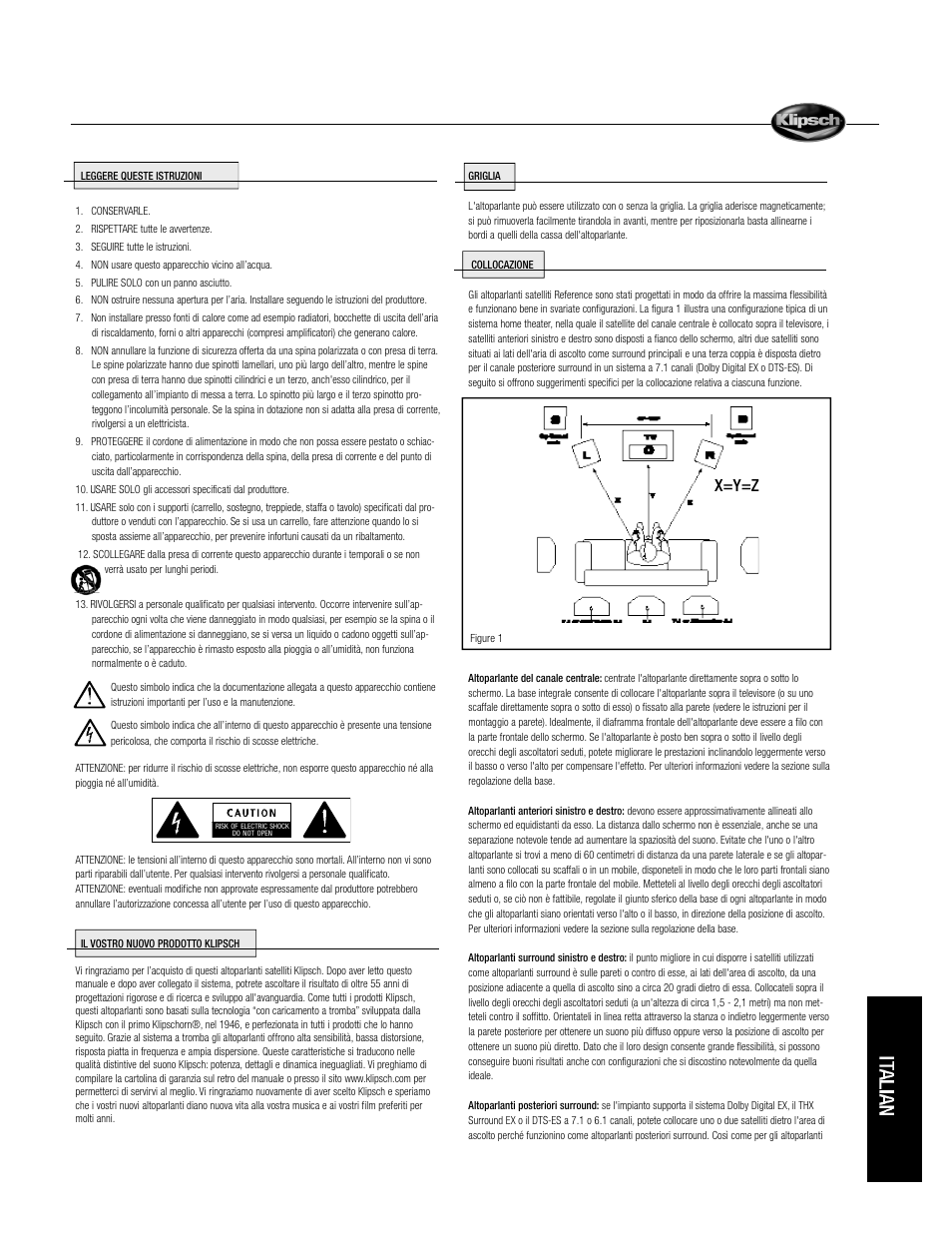 X=y=z | Klipsch Reference Sattelite Speaker User Manual | Page 11 / 24