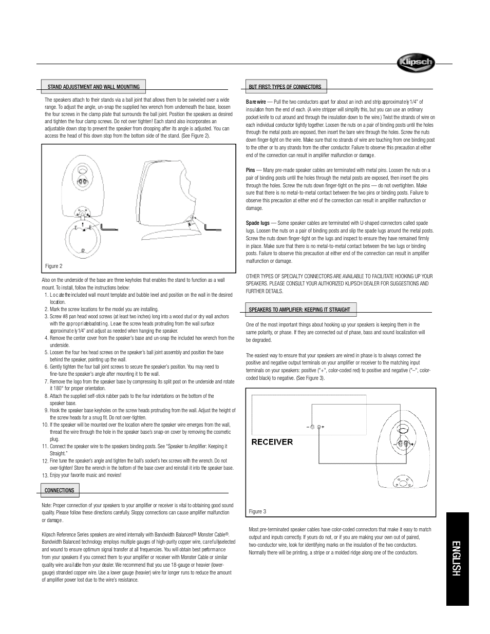 Klipsch Reference Sattelite Speaker User Manual | Page 3 / 24