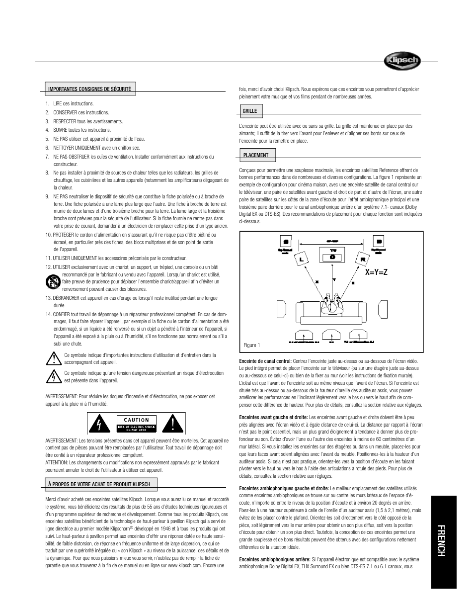 X=y=z | Klipsch Reference Sattelite Speaker User Manual | Page 5 / 24