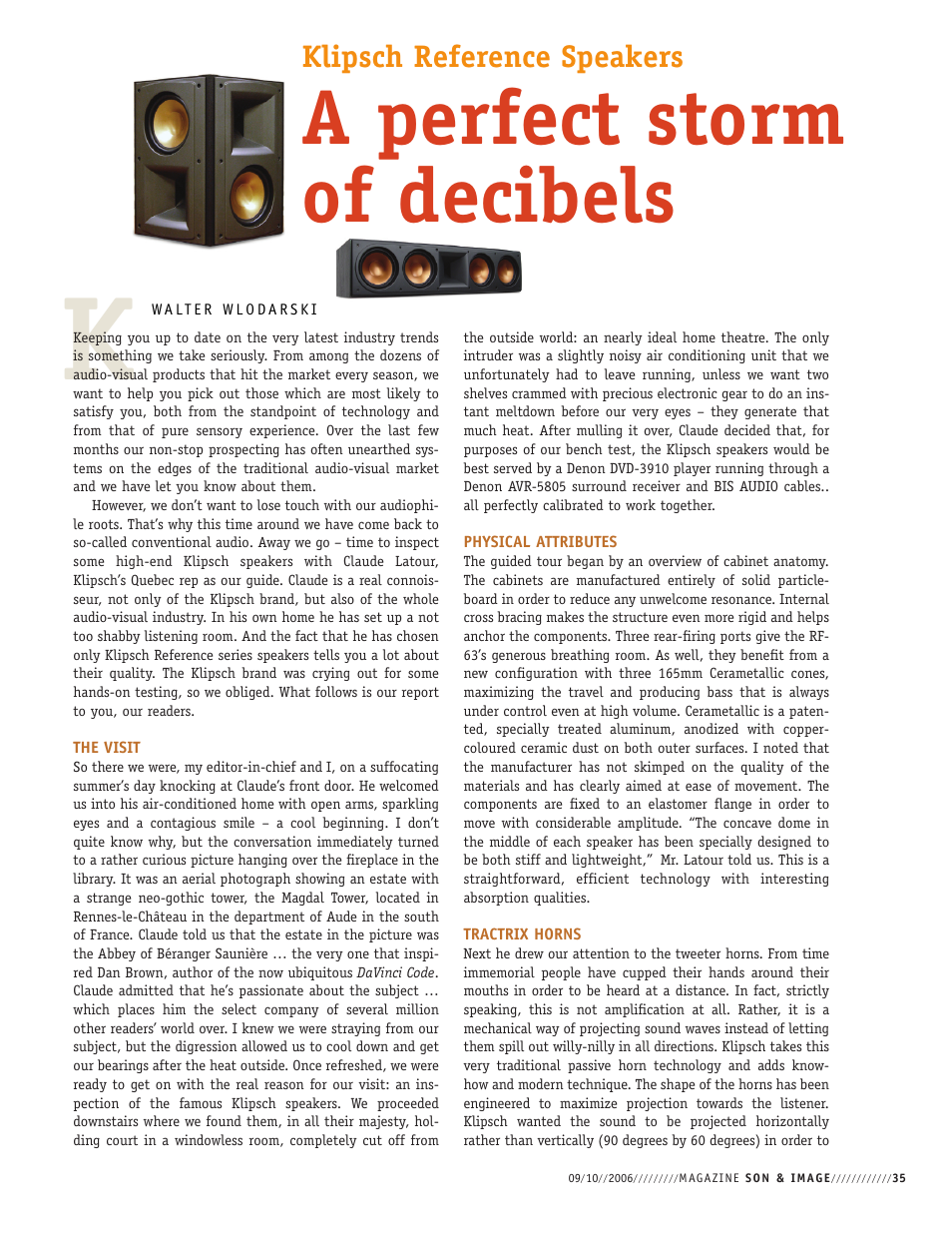 A perfect storm of decibels, Bench test, Klipsch reference speakers | Klipsch Reference Series 2x RS-62 User Manual | Page 2 / 4