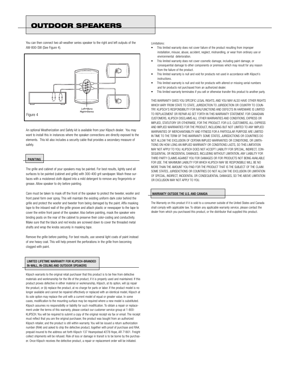 Outdoor speakers | Klipsch AW 650 User Manual | Page 4 / 5