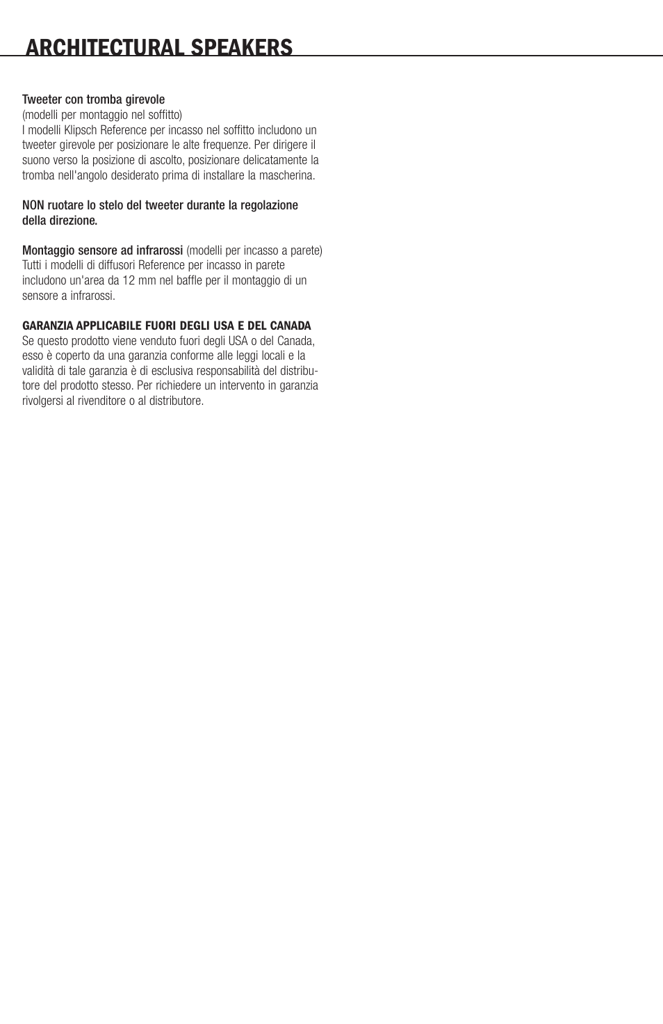 Architectural speakers | Klipsch ARCHITECTURAL SPEAKERS User Manual | Page 16 / 24