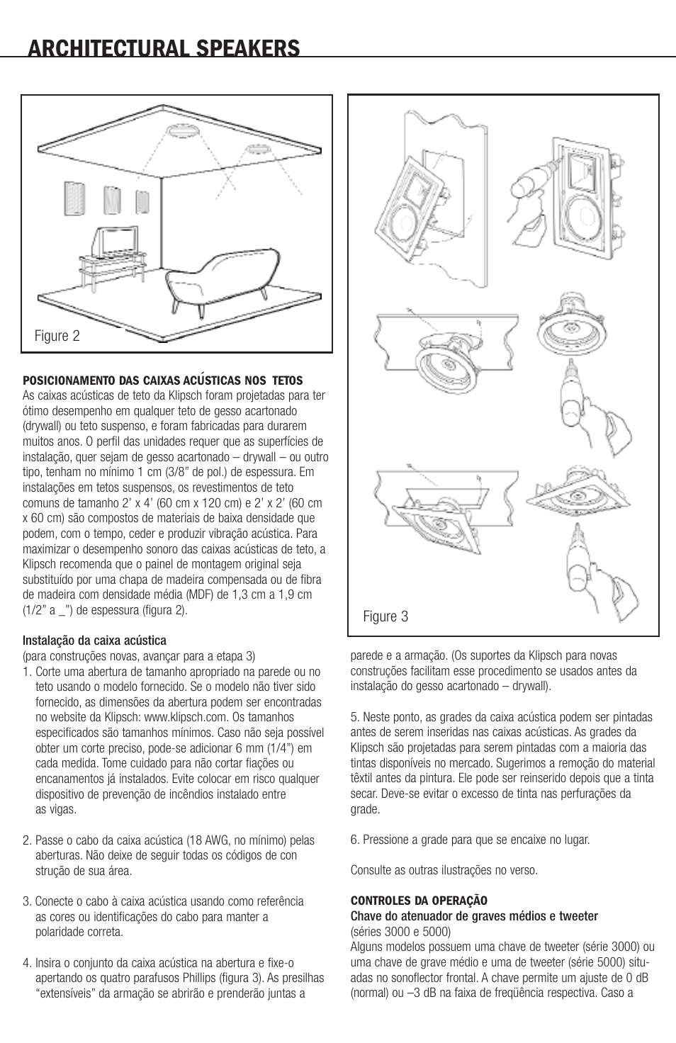 Architectural speakers | Klipsch ARCHITECTURAL SPEAKERS User Manual | Page 18 / 24