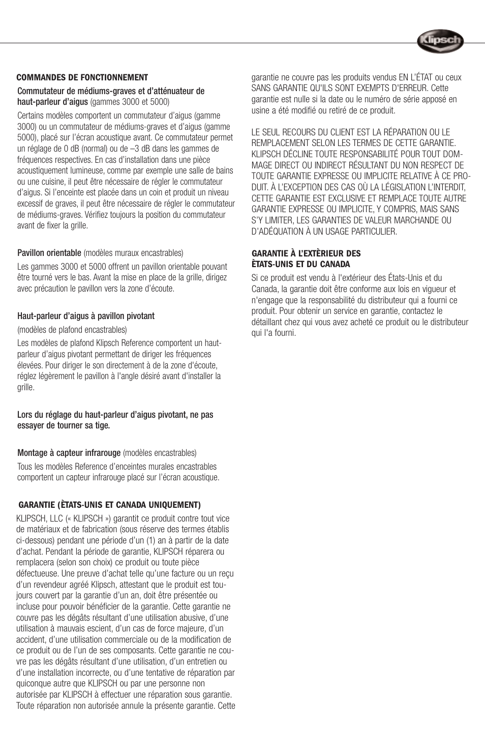 Klipsch ARCHITECTURAL SPEAKERS User Manual | Page 7 / 24