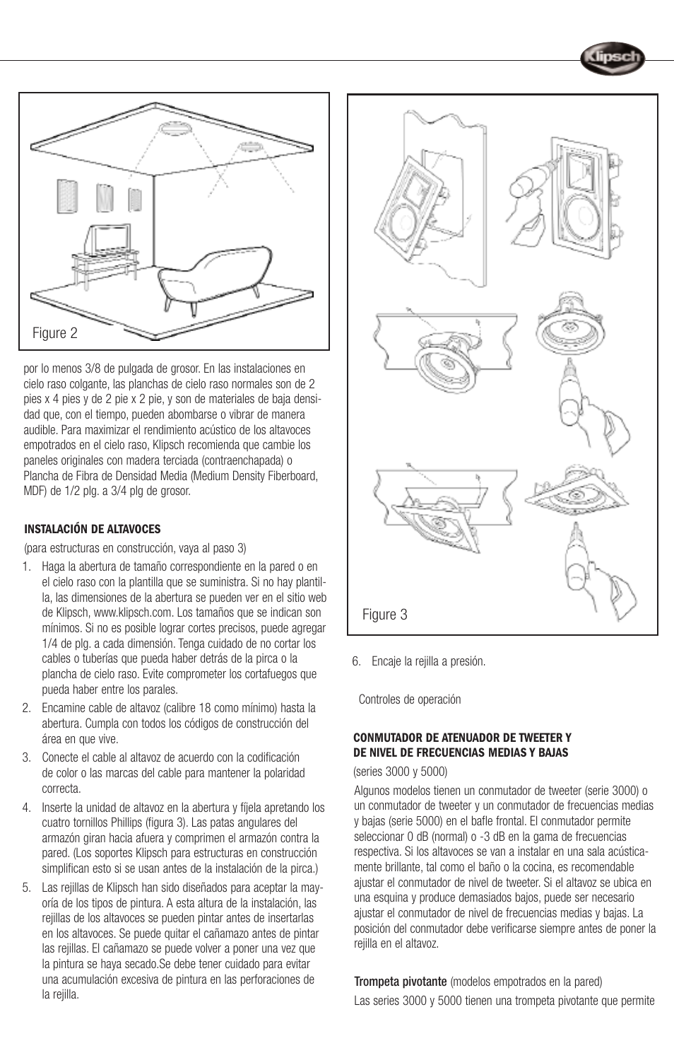Klipsch ARCHITECTURAL SPEAKERS User Manual | Page 9 / 24
