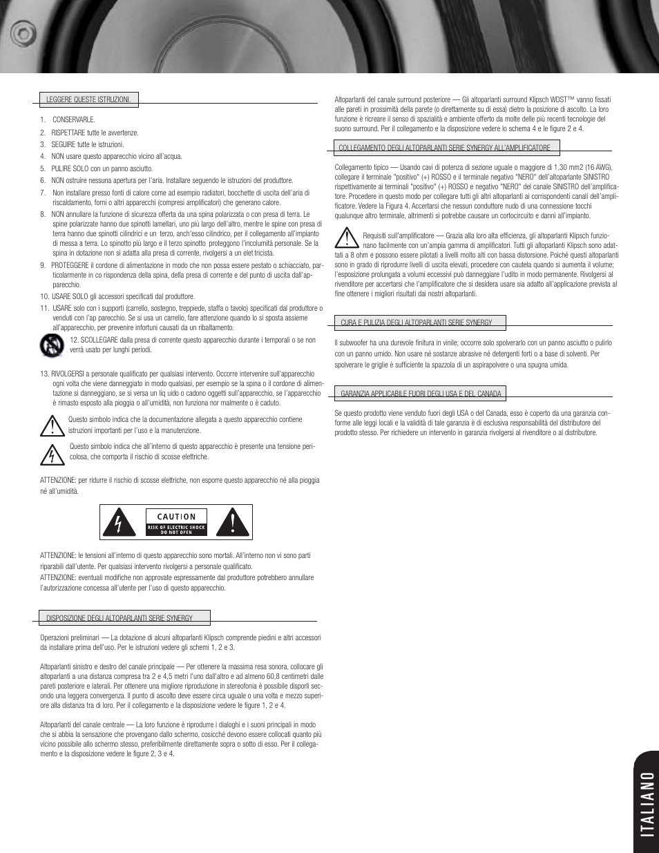It aliano | Klipsch SPEAKERS User Manual | Page 5 / 12