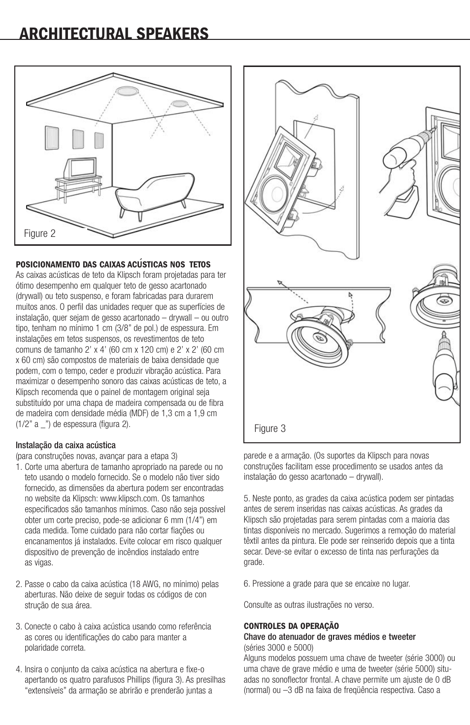 Architectural speakers | Klipsch ARCHITECTURAL SPEAKERS r2800com User Manual | Page 18 / 24