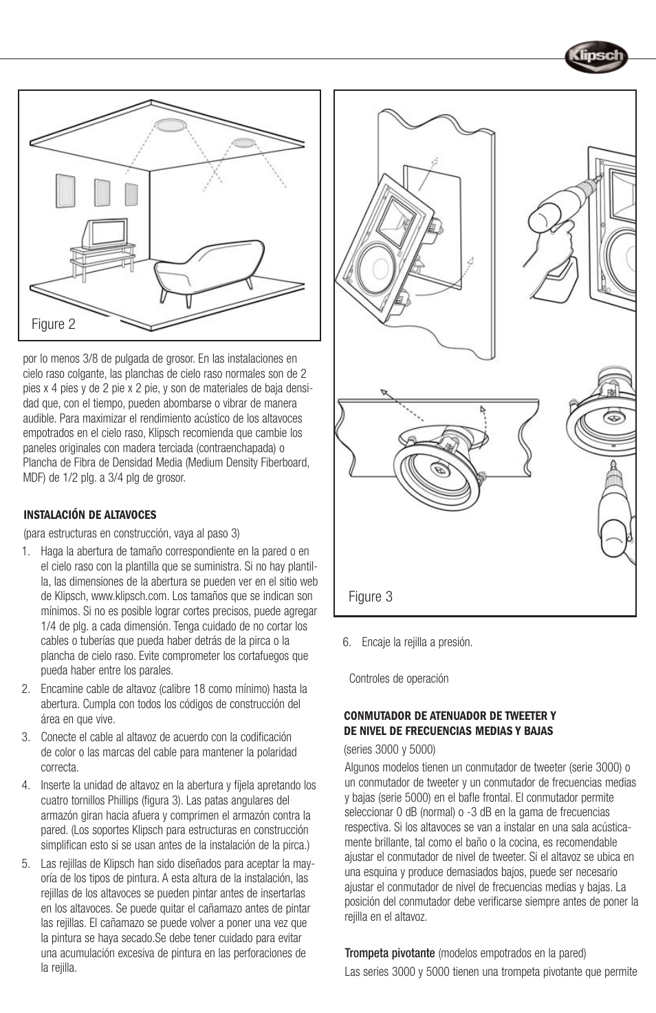 Klipsch ARCHITECTURAL SPEAKERS r2800com User Manual | Page 9 / 24