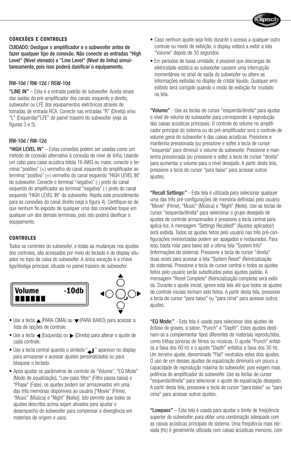 Klipsch 12d User Manual | Page 17 / 30