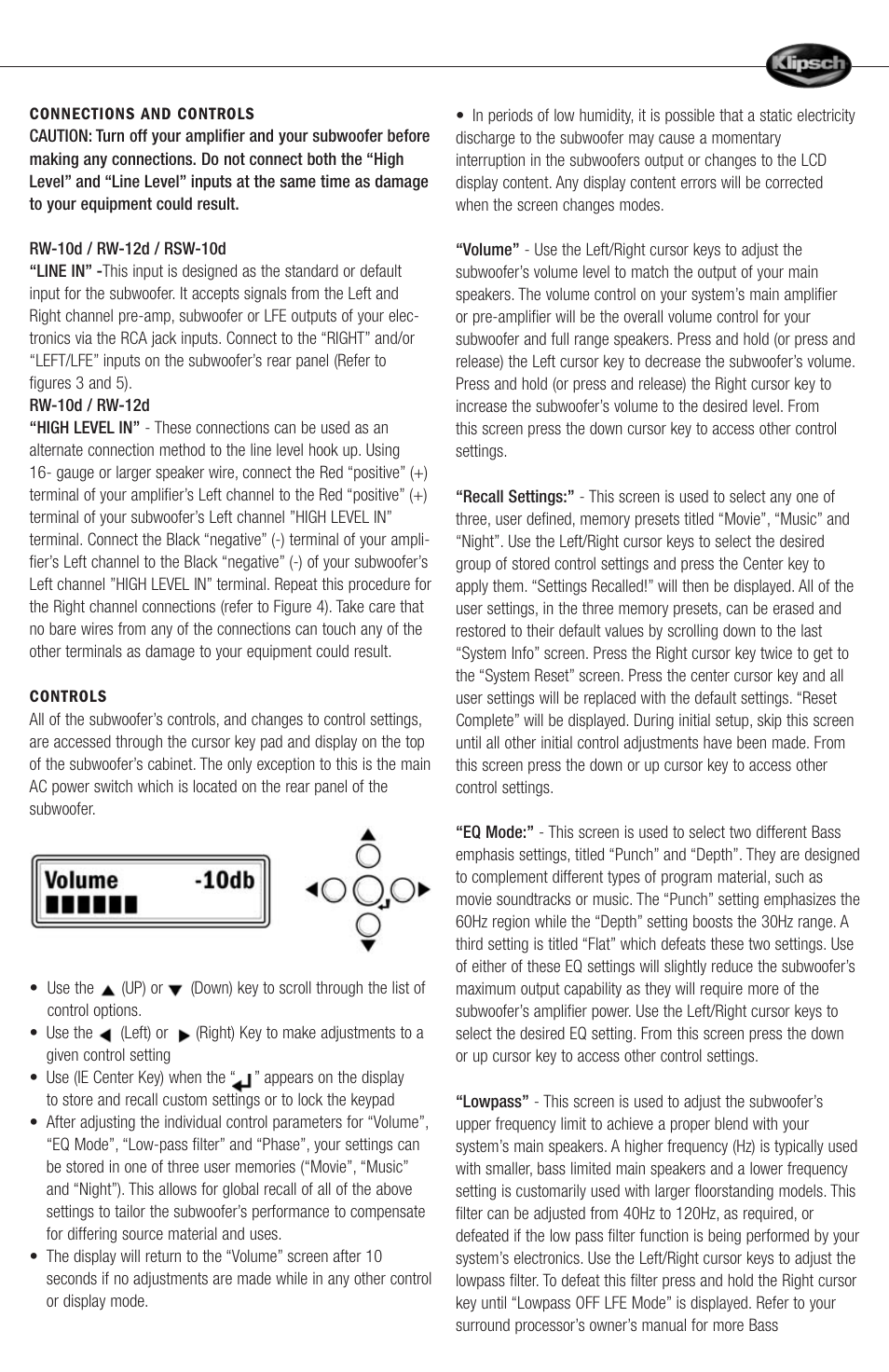 Klipsch 12d User Manual | Page 3 / 30