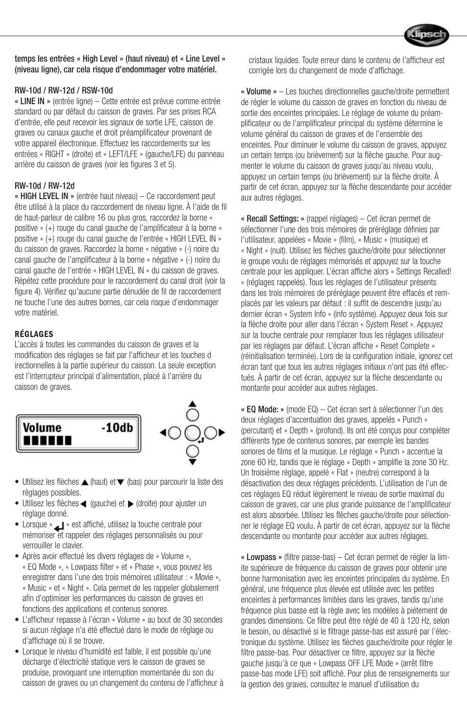 Klipsch 12d User Manual | Page 7 / 30