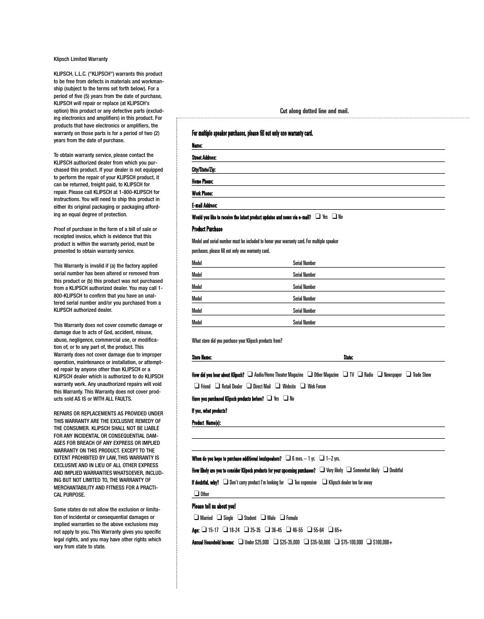 Klipsch KHC-6 User Manual | Page 5 / 6