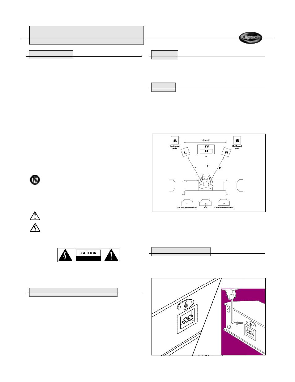 Reference series | Klipsch REFERENCE SURROUND LOUDSPEAKERS User Manual | Page 10 / 20