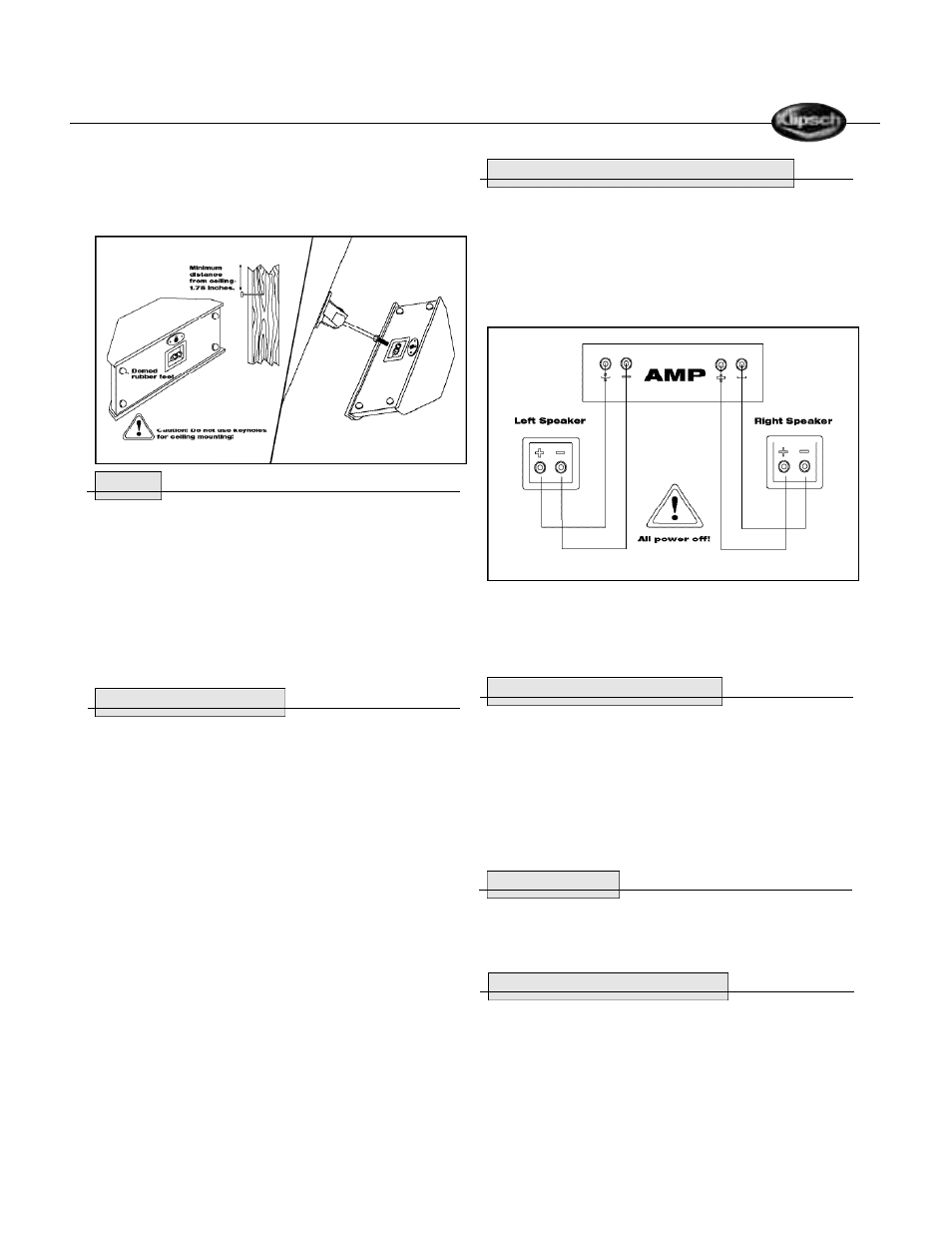 Klipsch REFERENCE SURROUND LOUDSPEAKERS User Manual | Page 13 / 20