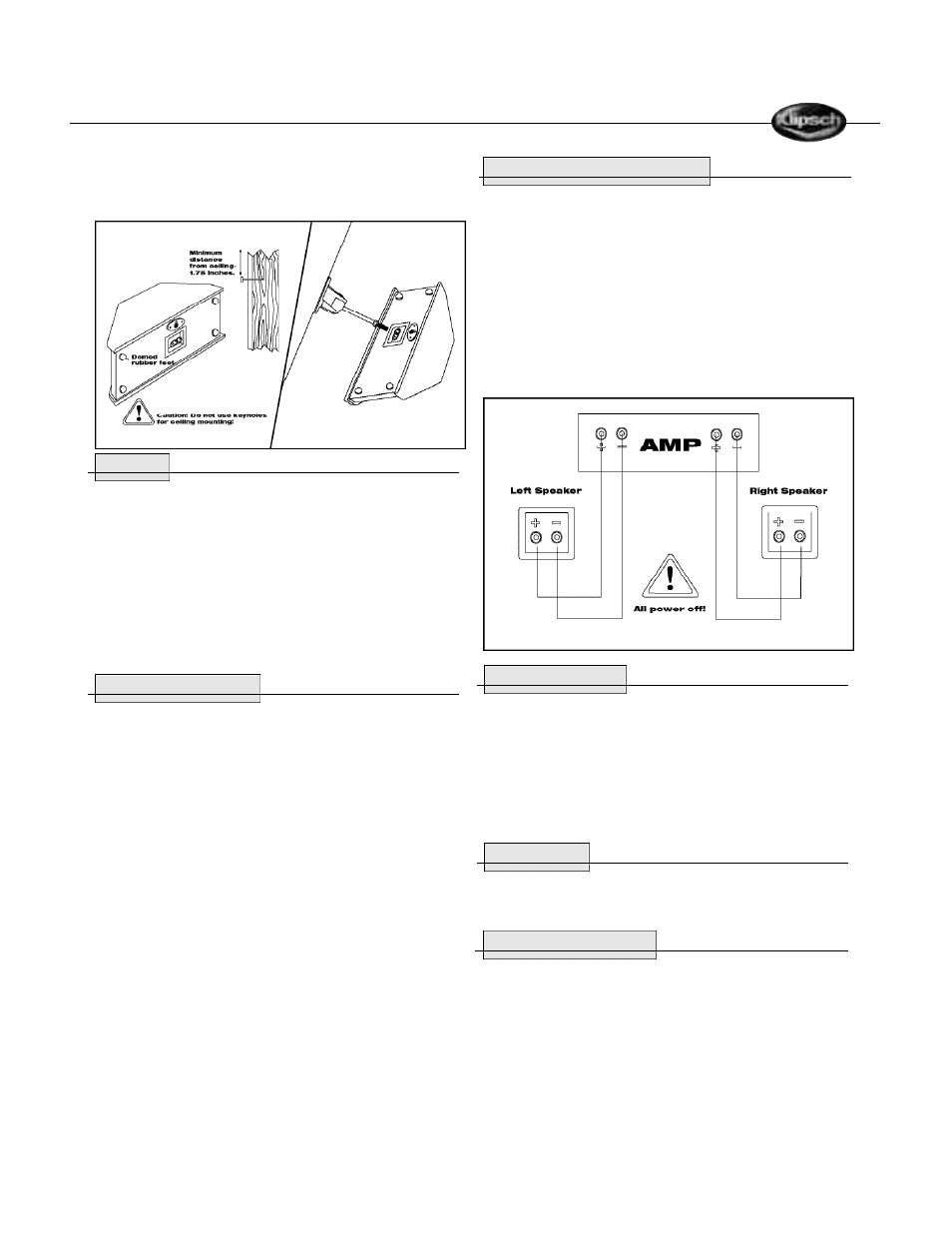 Klipsch REFERENCE SURROUND LOUDSPEAKERS User Manual | Page 3 / 20