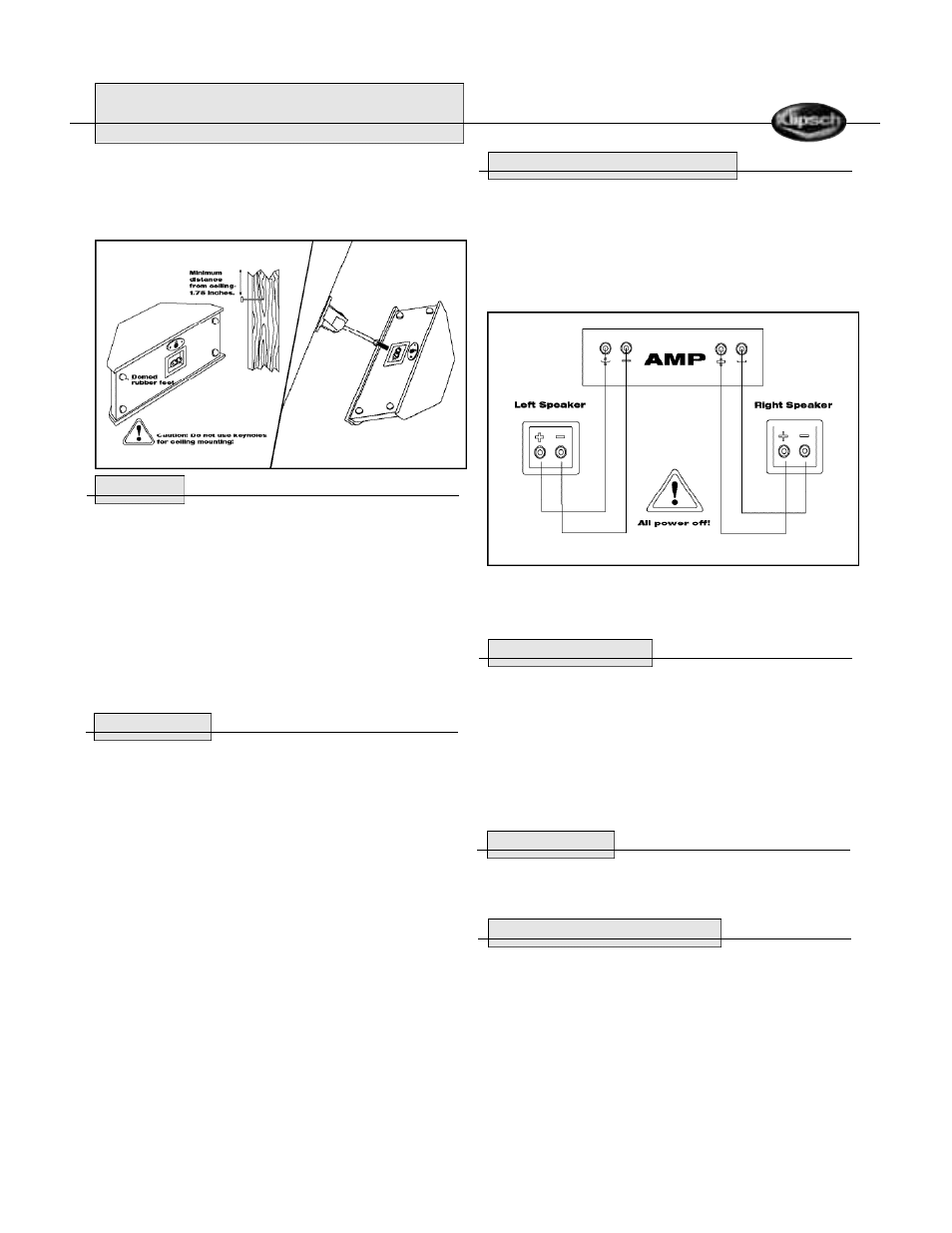 Reference series | Klipsch REFERENCE SURROUND LOUDSPEAKERS User Manual | Page 6 / 20