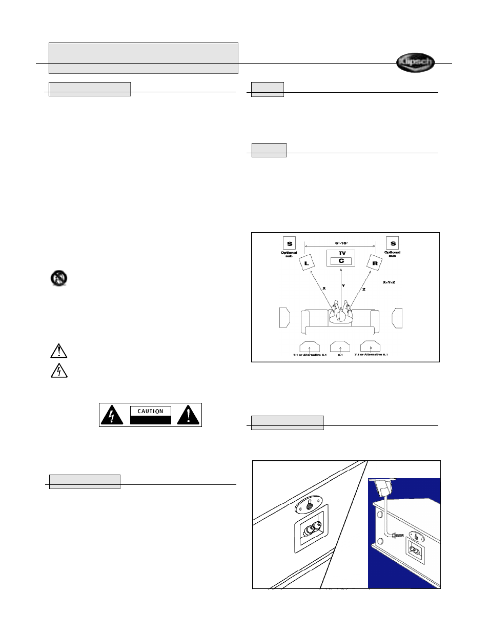 Reference series | Klipsch REFERENCE SURROUND LOUDSPEAKERS User Manual | Page 8 / 20
