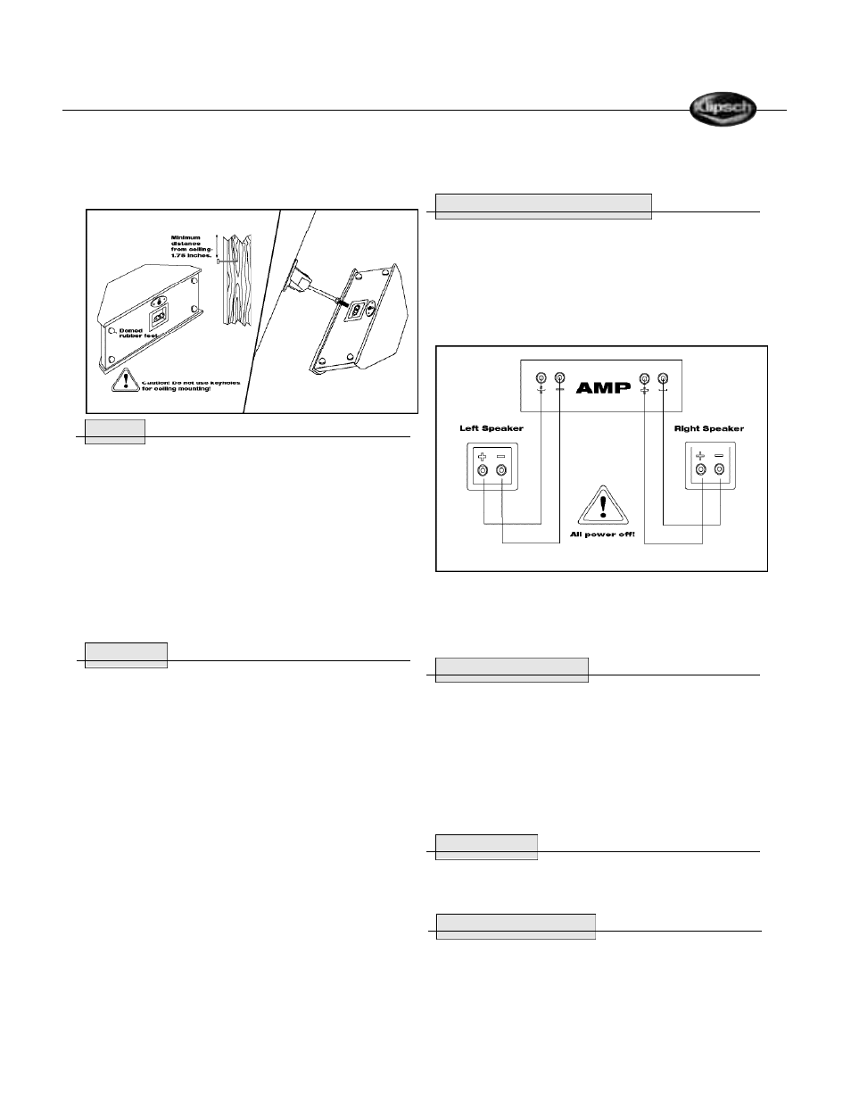Klipsch REFERENCE SURROUND LOUDSPEAKERS User Manual | Page 9 / 20