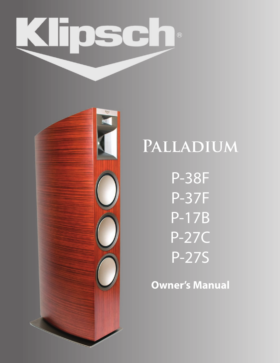 Klipsch Palladium P-27C User Manual | 20 pages