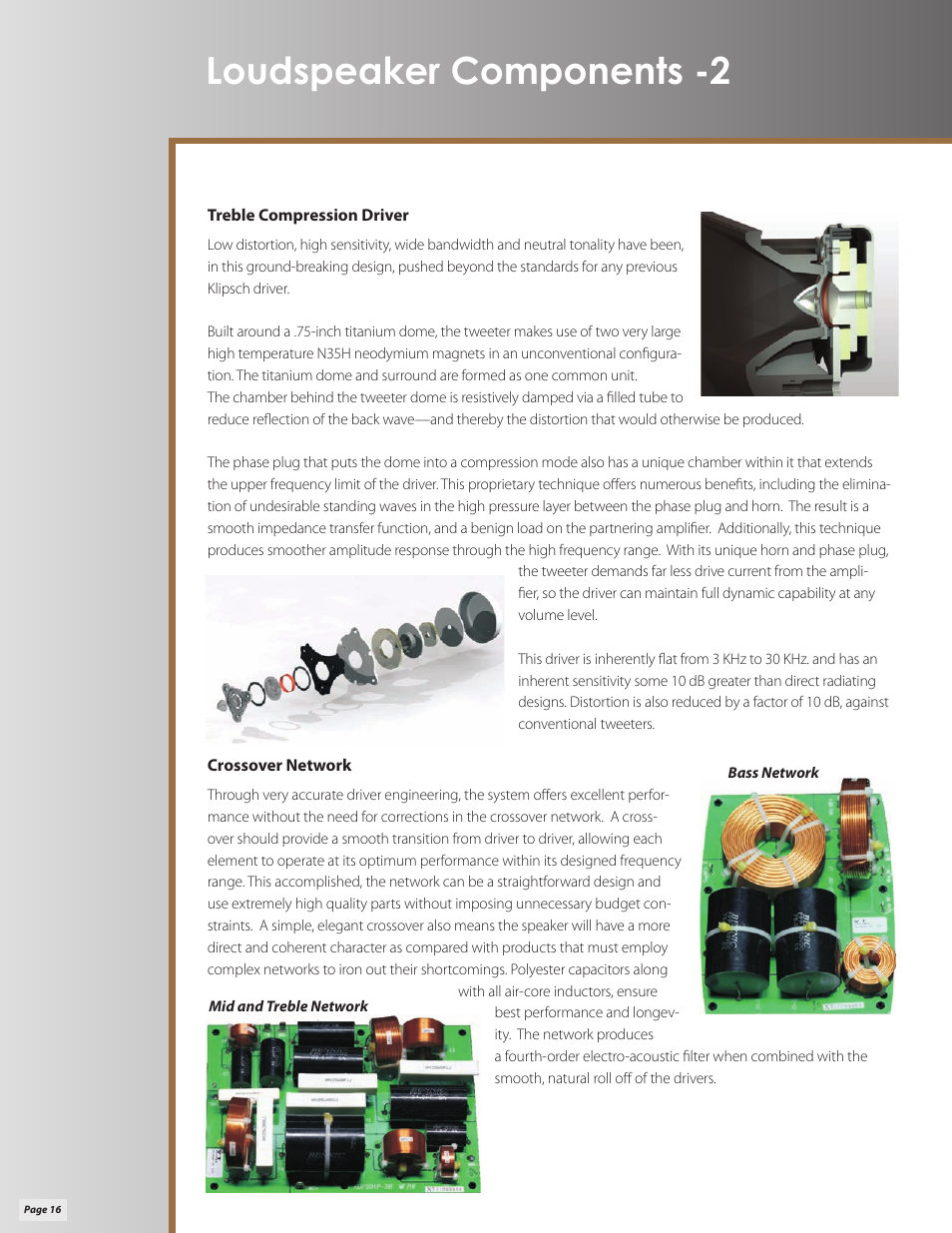 Loudspeaker components -2 | Klipsch Palladium P-27C User Manual | Page 16 / 20